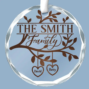 Love Grows Best In Family Garden - Family Personalized Custom Circle Glass Ornament - Christmas Gift For Family Members