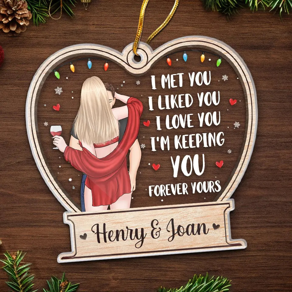 Every Kiss Is A Promise Of Our Endless Love - Couple Personalized Custom Ornament - Acrylic Custom Shaped - Christmas Gift For Husband Wife, Anniversary