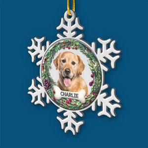 Custom Photo Paws In Heaven, Forever In Our Hearts - Memorial Personalized Custom Ornament - Metal Custom Shaped - Sympathy Gift, Christmas Gift For Pet Owners, Pet Lovers