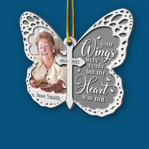 Custom Photo We're Always With You - Memorial Personalized Custom Ornament - Metal Custom Shaped - Sympathy Gift, Christmas Gift For Family Members