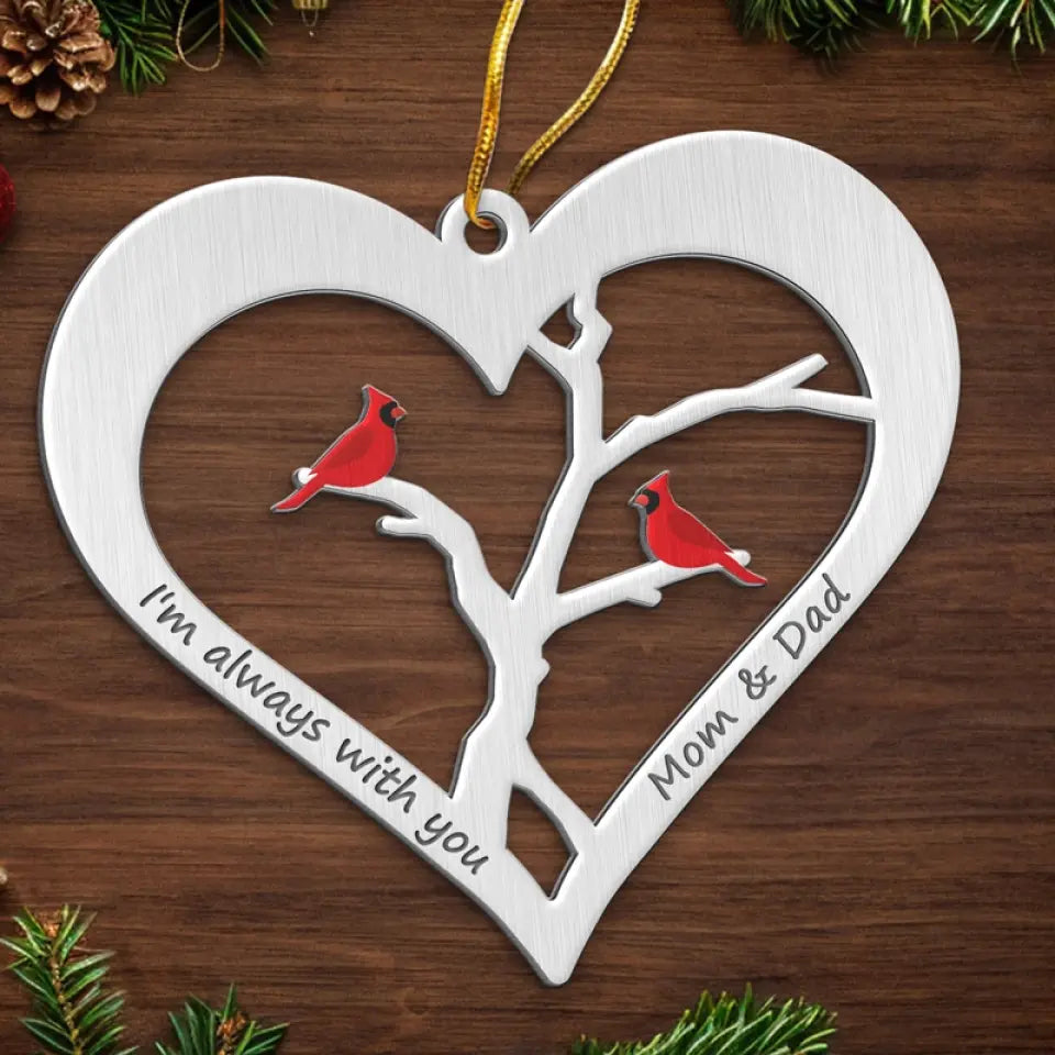 Cardinals Appear When Angels Are Near - Memorial Personalized Custom Ornament - Metal Custom Shaped - Sympathy Gift, Christmas Gift For Family Members
