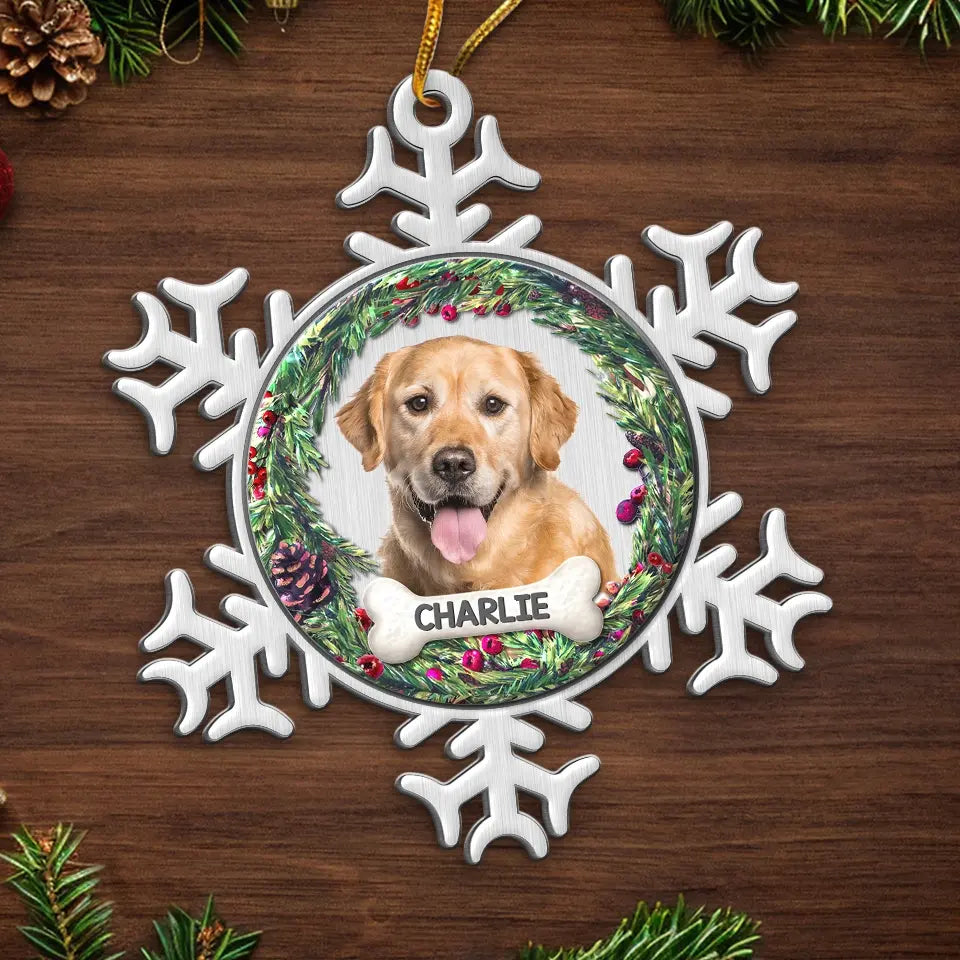 Custom Photo Paws In Heaven, Forever In Our Hearts - Memorial Personalized Custom Ornament - Metal Custom Shaped - Sympathy Gift, Christmas Gift For Pet Owners, Pet Lovers