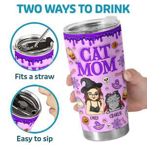 Feline Good About Halloween - Cat Personalized Custom 3D Inflated Effect Printed Tumbler - Halloween Gift For Pet Owners, Pet Lovers