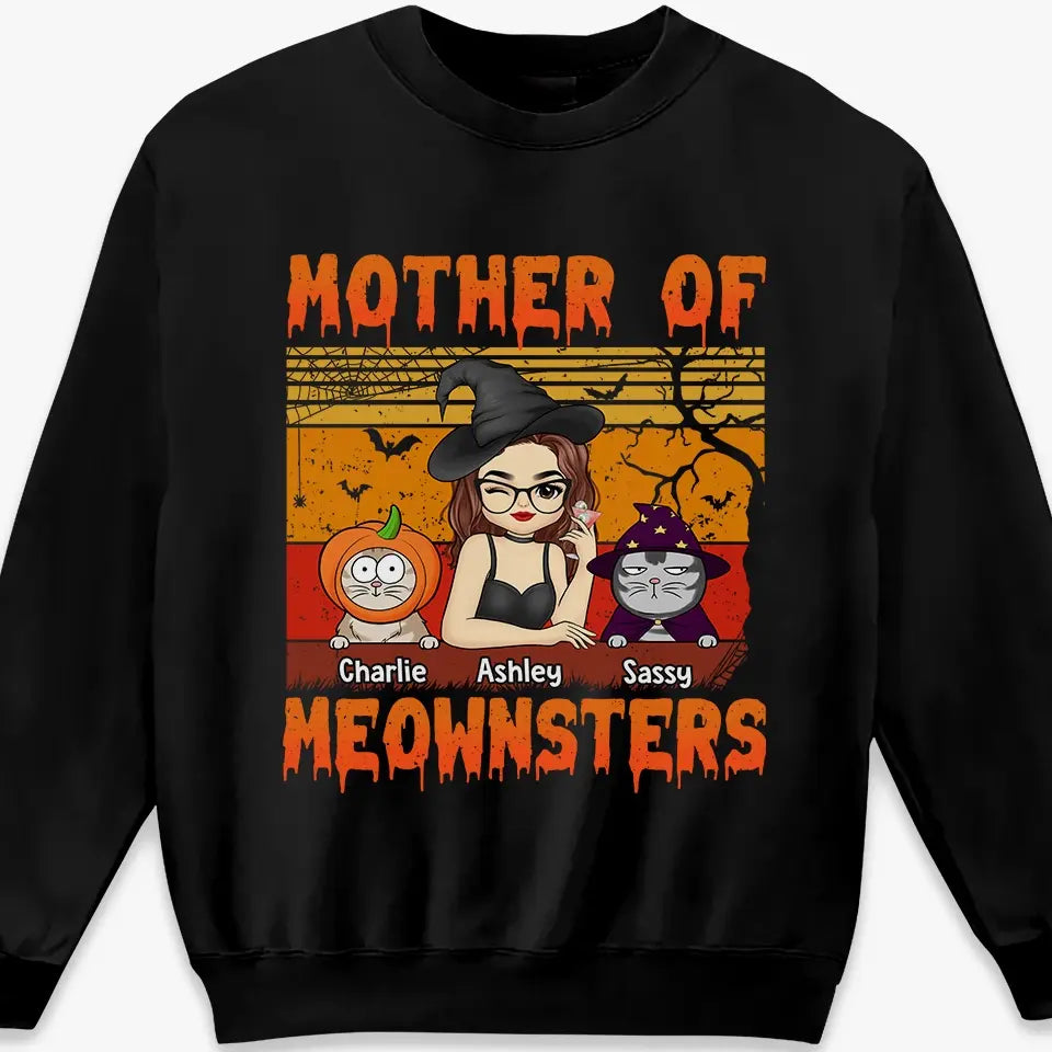 Mother Of Meownsters - Cat Personalized Custom Unisex T-shirt, Hoodie, Sweatshirt - Halloween Gift For Pet Owners, Pet Lovers