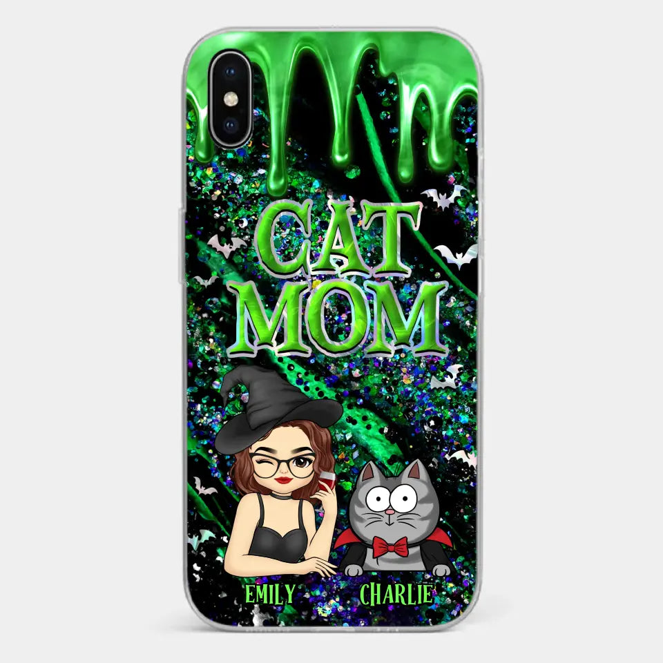 Witchy Vibes For Cat Mom This Halloween - Cat Personalized Custom Clear Phone Case - Halloween Gift For Pet Owners, Pet Lovers