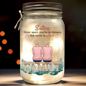 Always There For Each Other - Family Personalized Custom Mason Jar Light - Gift For Siblings, Brothers, Sisters