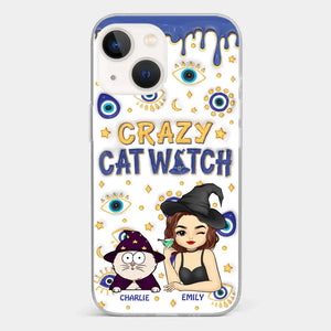 You Can't Scare Me I'm The Crazy Cat Witch - Cat Personalized Custom 3D Inflated Effect Printed Clear Phone Case - Halloween Gift For Pet Owners, Pet Lovers