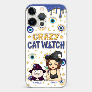 You Can't Scare Me I'm The Crazy Cat Witch - Cat Personalized Custom 3D Inflated Effect Printed Clear Phone Case - Halloween Gift For Pet Owners, Pet Lovers