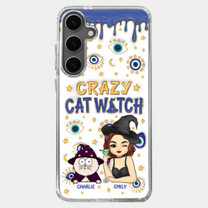 You Can't Scare Me I'm The Crazy Cat Witch - Cat Personalized Custom 3D Inflated Effect Printed Clear Phone Case - Halloween Gift For Pet Owners, Pet Lovers