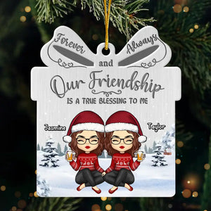 There Is No Greater Gift Than Friendship - Bestie Personalized Custom Ornament - Metal Custom Shaped - Christmas Gift For Best Friends, BFF, Sisters