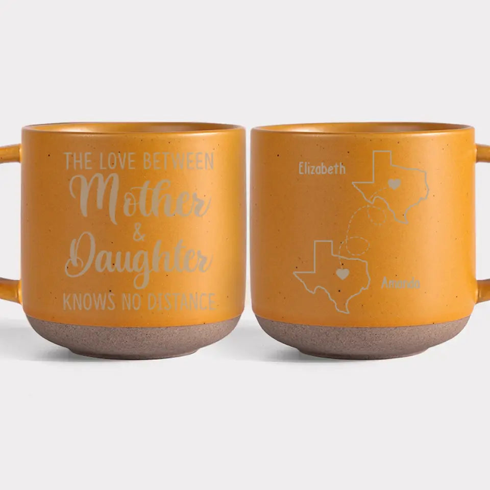 The Love Between Family Knows No Distance - Family Personalized Custom Pottery Mug - Gift For Family Members