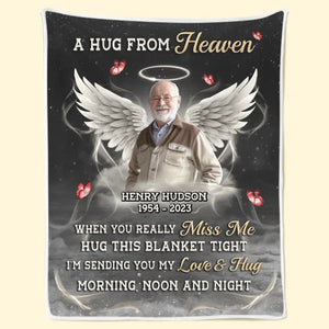 Custom Photo Some Memories Are Created With Hugs - Memorial Personalized Custom Blanket - Sympathy Gift For Family Members