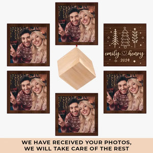 Custom Photo You And Me - Couple Personalized Custom Wooden Cube Ornament - Christmas Gift For Husband Wife, Anniversary