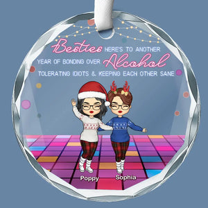 Friendship Is A Million Little Things - Bestie Personalized Custom Circle Glass Ornament - Christmas Gift For Best Friends, BFF, Sisters