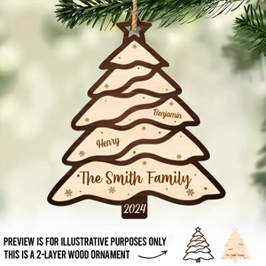 Family Makes Christmas Complete - Family Personalized Custom Shaped 2 Layered Wood Christmas Ornament - Christmas Gift For Family Members