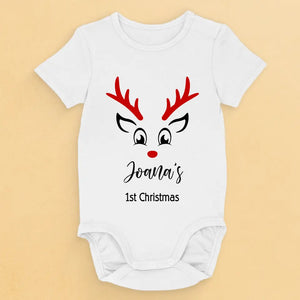 Our Hearts Overflow With Endless Love For Our Little Reindeer - Family Personalized Custom Baby Onesie - Christmas Gift For Baby Kids, Newborn Baby