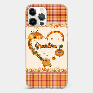 Family Time Is Like A Cozy Pumpkin Patch On A Crisp Autumn Day - Family Personalized Custom Clear Phone Case - Autumn Fall Gift For Grandma