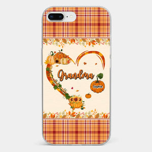 Family Time Is Like A Cozy Pumpkin Patch On A Crisp Autumn Day - Family Personalized Custom Clear Phone Case - Autumn Fall Gift For Grandma