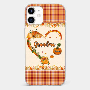 Family Time Is Like A Cozy Pumpkin Patch On A Crisp Autumn Day - Family Personalized Custom Clear Phone Case - Autumn Fall Gift For Grandma