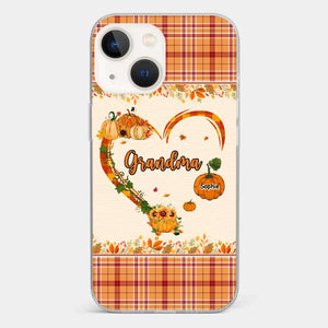 Family Time Is Like A Cozy Pumpkin Patch On A Crisp Autumn Day - Family Personalized Custom Clear Phone Case - Autumn Fall Gift For Grandma