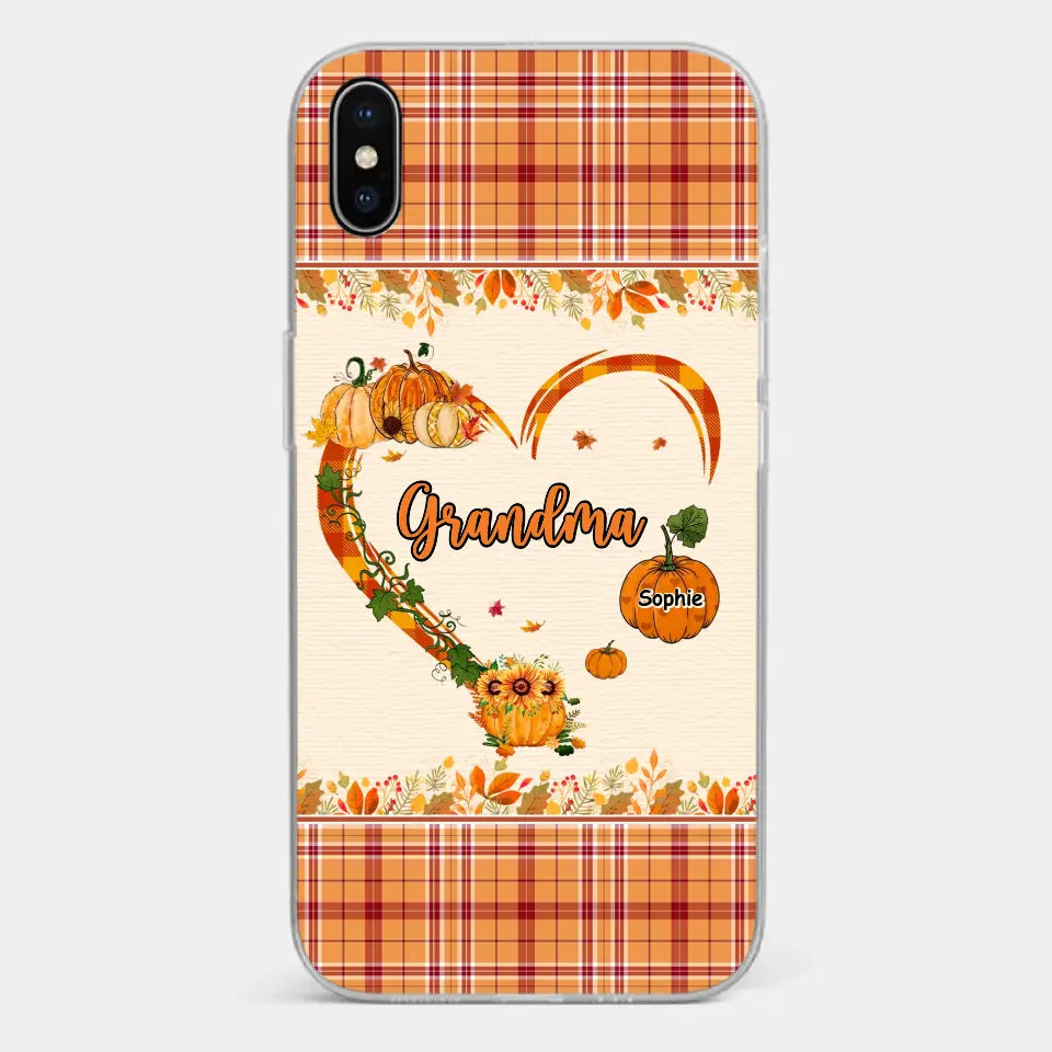 Family Time Is Like A Cozy Pumpkin Patch On A Crisp Autumn Day - Family Personalized Custom Clear Phone Case - Autumn Fall Gift For Grandma