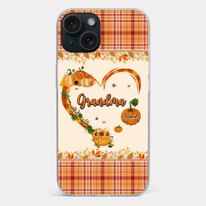 Family Time Is Like A Cozy Pumpkin Patch On A Crisp Autumn Day - Family Personalized Custom Clear Phone Case - Autumn Fall Gift For Grandma