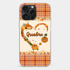 Family Time Is Like A Cozy Pumpkin Patch On A Crisp Autumn Day - Family Personalized Custom Clear Phone Case - Autumn Fall Gift For Grandma