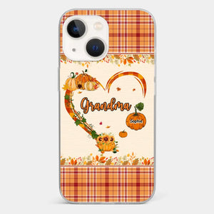 Family Time Is Like A Cozy Pumpkin Patch On A Crisp Autumn Day - Family Personalized Custom Clear Phone Case - Autumn Fall Gift For Grandma