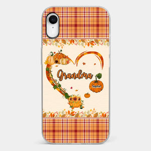 Family Time Is Like A Cozy Pumpkin Patch On A Crisp Autumn Day - Family Personalized Custom Clear Phone Case - Autumn Fall Gift For Grandma