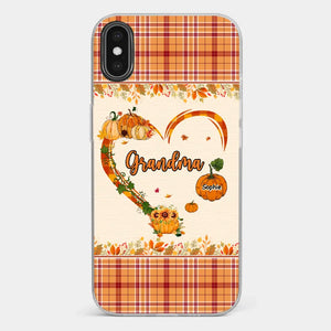 Family Time Is Like A Cozy Pumpkin Patch On A Crisp Autumn Day - Family Personalized Custom Clear Phone Case - Autumn Fall Gift For Grandma