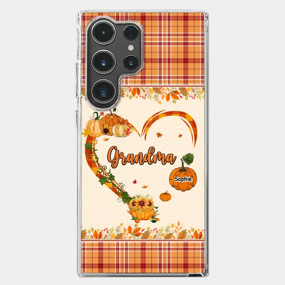 Family Time Is Like A Cozy Pumpkin Patch On A Crisp Autumn Day - Family Personalized Custom Clear Phone Case - Autumn Fall Gift For Grandma