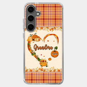 Family Time Is Like A Cozy Pumpkin Patch On A Crisp Autumn Day - Family Personalized Custom Clear Phone Case - Autumn Fall Gift For Grandma