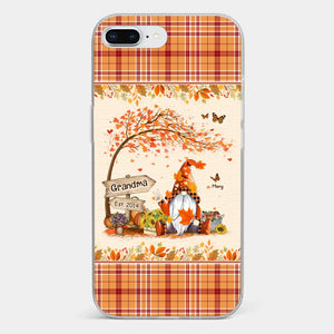 Oh My Gourd I Love Fall - Family Personalized Custom Clear Phone Case - Autumn Fall Gift For Grandma