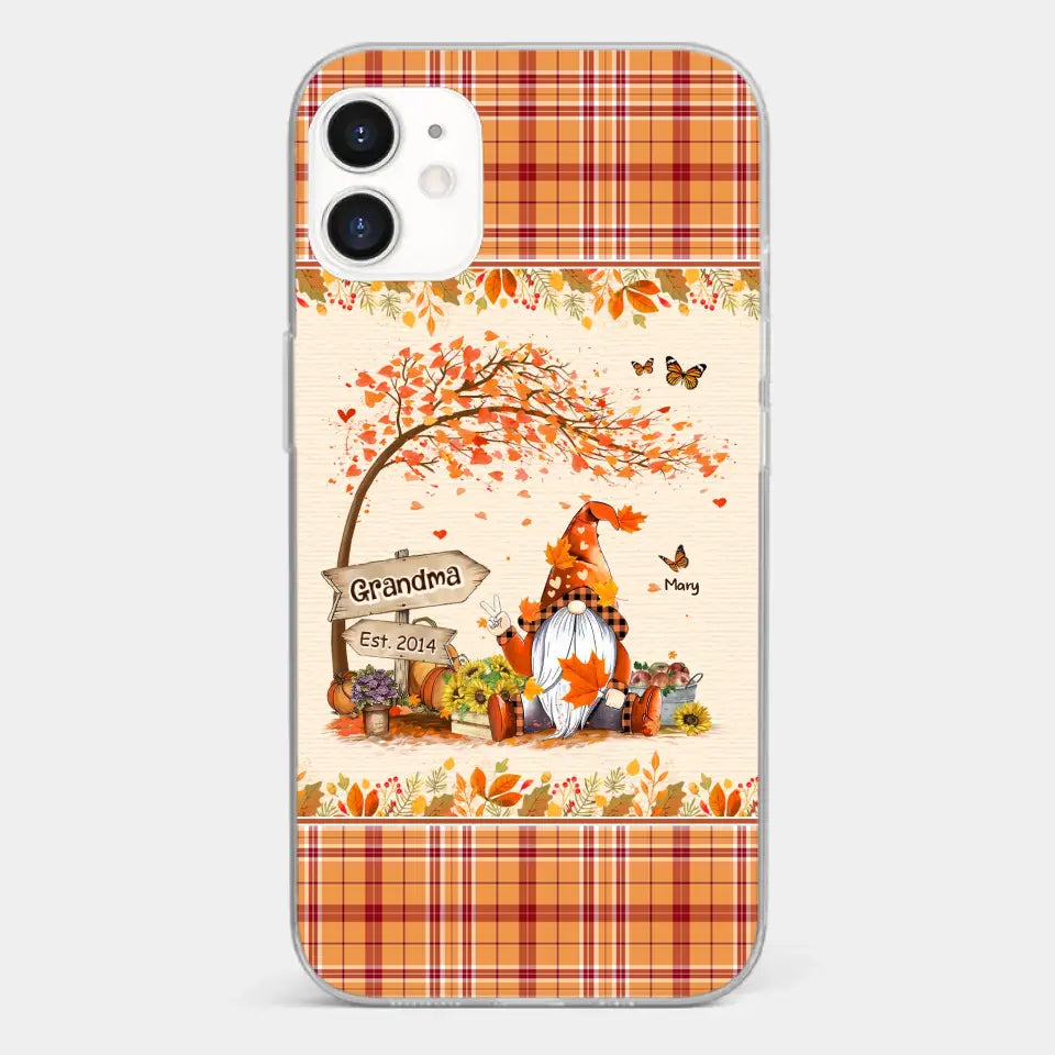 Oh My Gourd I Love Fall - Family Personalized Custom Clear Phone Case - Autumn Fall Gift For Grandma