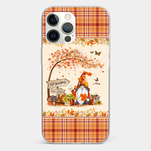 Oh My Gourd I Love Fall - Family Personalized Custom Clear Phone Case - Autumn Fall Gift For Grandma