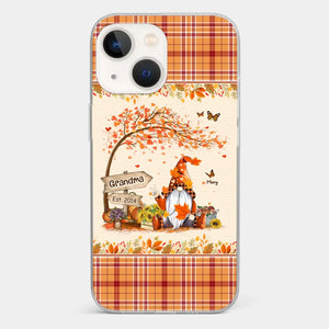 Oh My Gourd I Love Fall - Family Personalized Custom Clear Phone Case - Autumn Fall Gift For Grandma