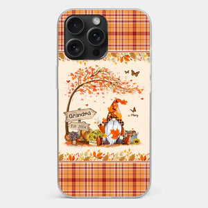 Oh My Gourd I Love Fall - Family Personalized Custom Clear Phone Case - Autumn Fall Gift For Grandma