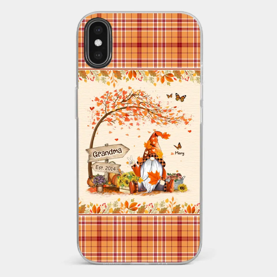 Oh My Gourd I Love Fall - Family Personalized Custom Clear Phone Case - Autumn Fall Gift For Grandma