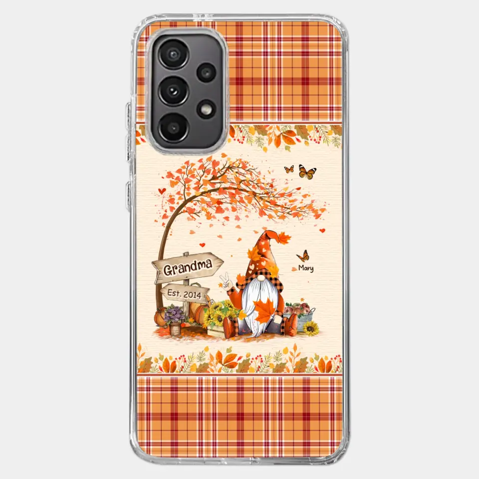 Oh My Gourd I Love Fall - Family Personalized Custom Clear Phone Case - Autumn Fall Gift For Grandma