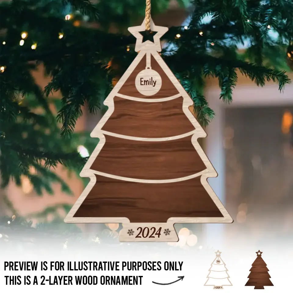 Blessings To Our Family This Holiday Season - Family Personalized Custom Shaped 2 Layered Wood Christmas Ornament - Christmas Gift For Family Members
