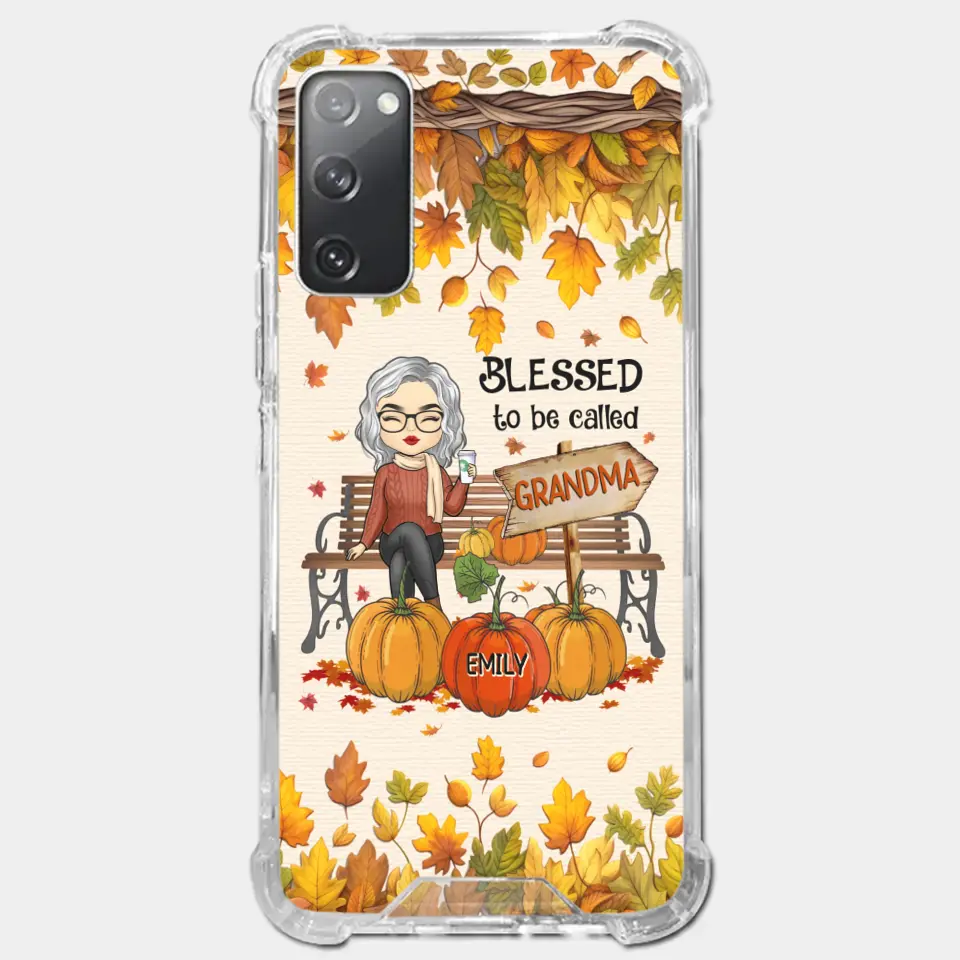 Grandma's Love Is The Heart Of Our Family - Family Personalized Custom Clear Phone Case - Autumn Fall Gift For Grandma