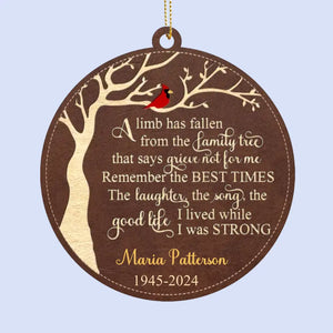 A Limb Has Fallen - Memorial Personalized Custom Leather Ornament - Sympathy Gift, Christmas Gift For Family Members