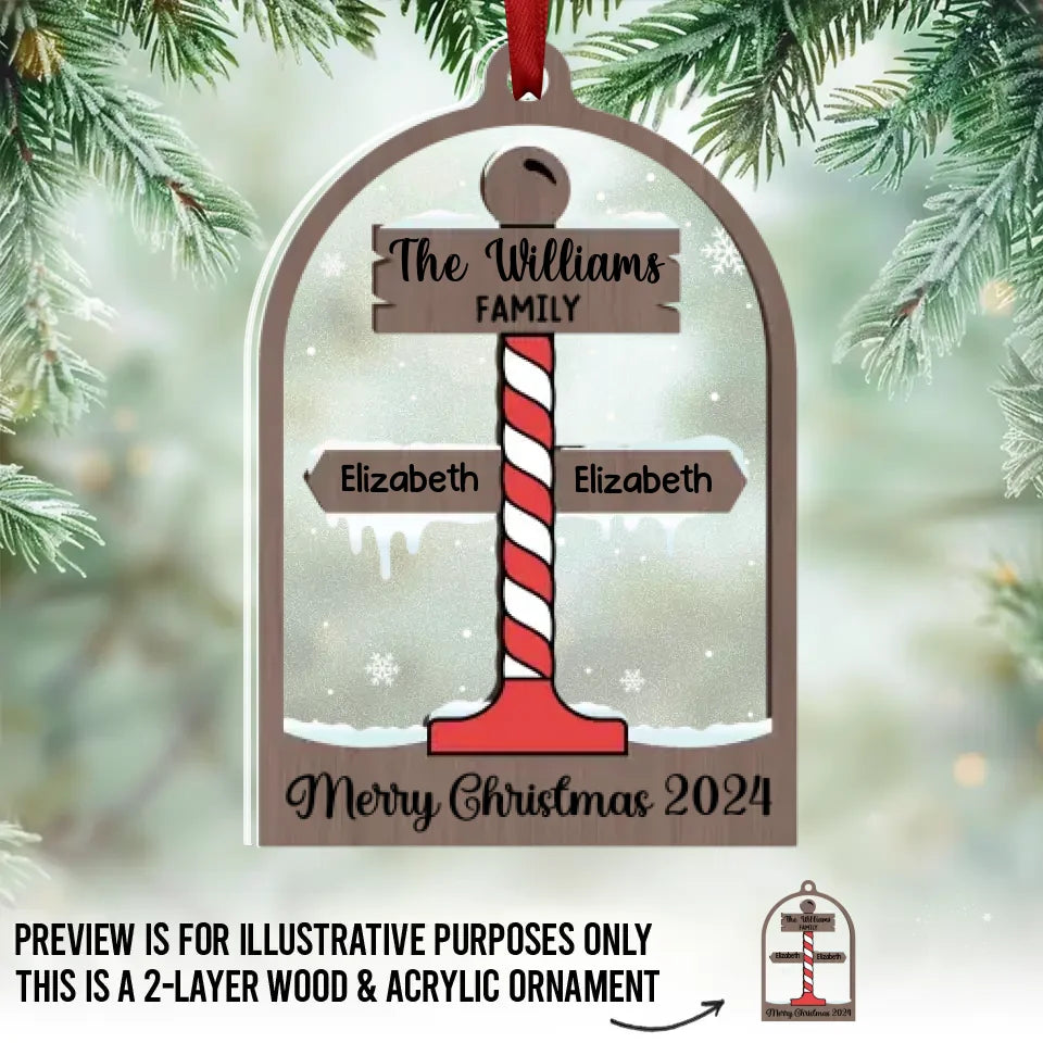 Family Is The True Meaning Of Christmas - Family Personalized Custom Wood & Acrylic Ornament - Christmas Gift For Family Members