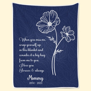 Never Too Late To Say Goodbye - Memorial Personalized Custom Blanket - Sympathy Gift For Family Members