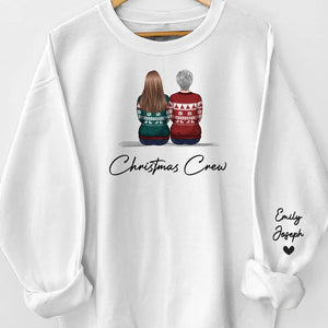 Christmas Adds To The Warmth Of Family Love - Family Personalized Custom Unisex Sweatshirt With Design On Sleeve - Christmas Gift For Family Members