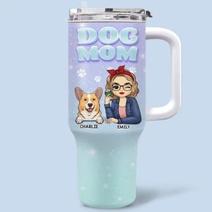 Everything I Know, I Learned From Dogs - Dog Personalized Custom 40 Oz Stainless Steel Tumbler With Handle - Gift For Pet Owners, Pet Lovers