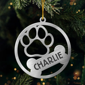 A Dog Wags Its Tail With Its Heart - Dog Personalized Custom Ornament - Metal Custom Shaped - Christmas Gift For Pet Owners, Pet Lovers