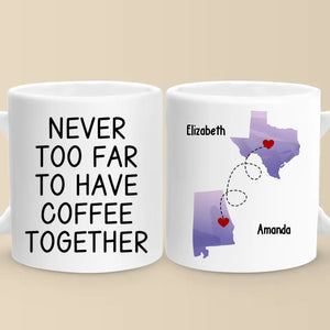 Together In Spirit, Even With A Drink Apart - Bestie Personalized Custom Mug - Christmas Gift For Best Friends, BFF, Sisters