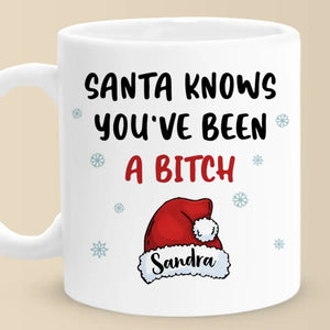 Santa Knows Who You Are - Friend Personalized Custom Mug - Christmas Gift, Birthday Gift For Best Friends, Family Members, Coworkers, Yourself