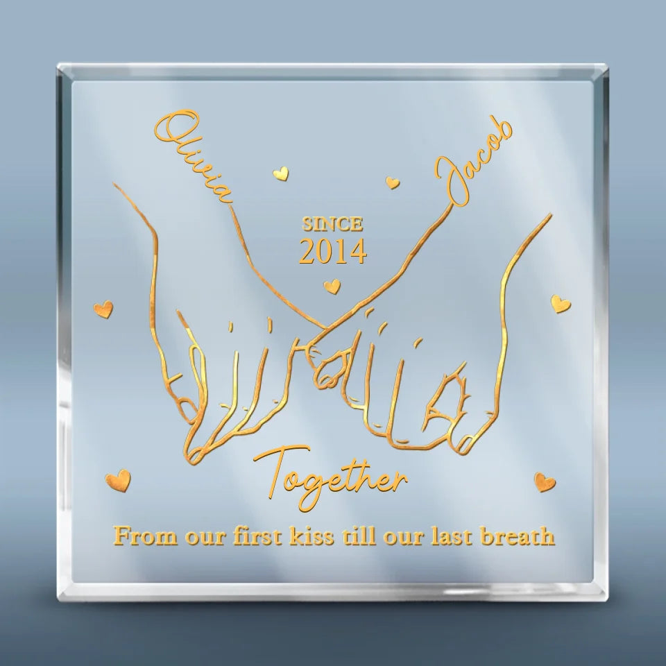 I Love You Forever And Always - Couple Personalized Custom Square Shaped Acrylic Plaque - Christmas Gift For Husband Wife, Anniversary